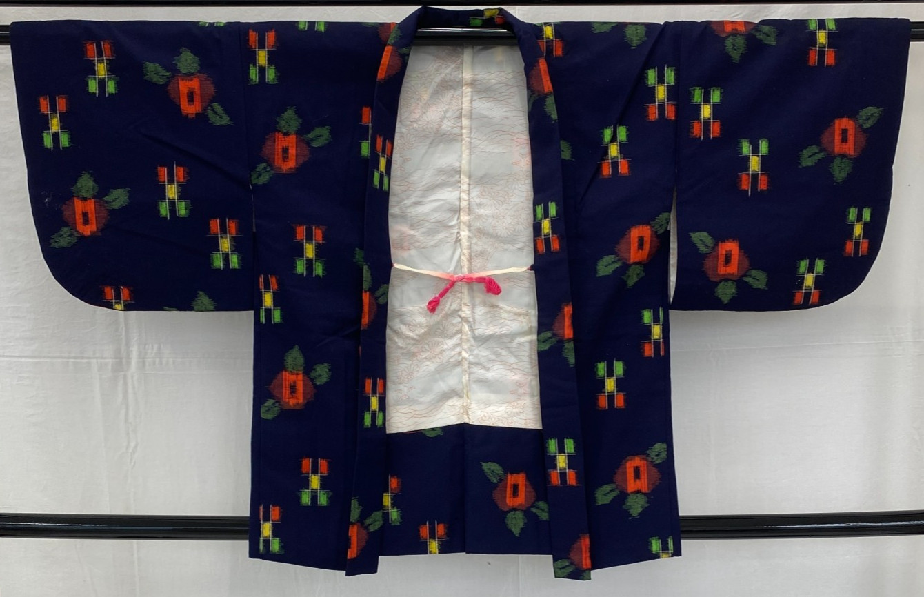 Japanese Vintage Kimono Haori Jacket Cotton Navy Traditional Authentic 30 in