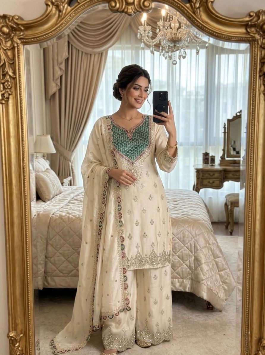 Designer Indian Pakistani top plazzo Bollywood Dress Party Wear Suit wedding