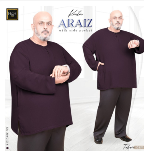 Mens Muslim Long Sleeve Collarless Plain Kurta Shirts Short Kaftan Plus Size