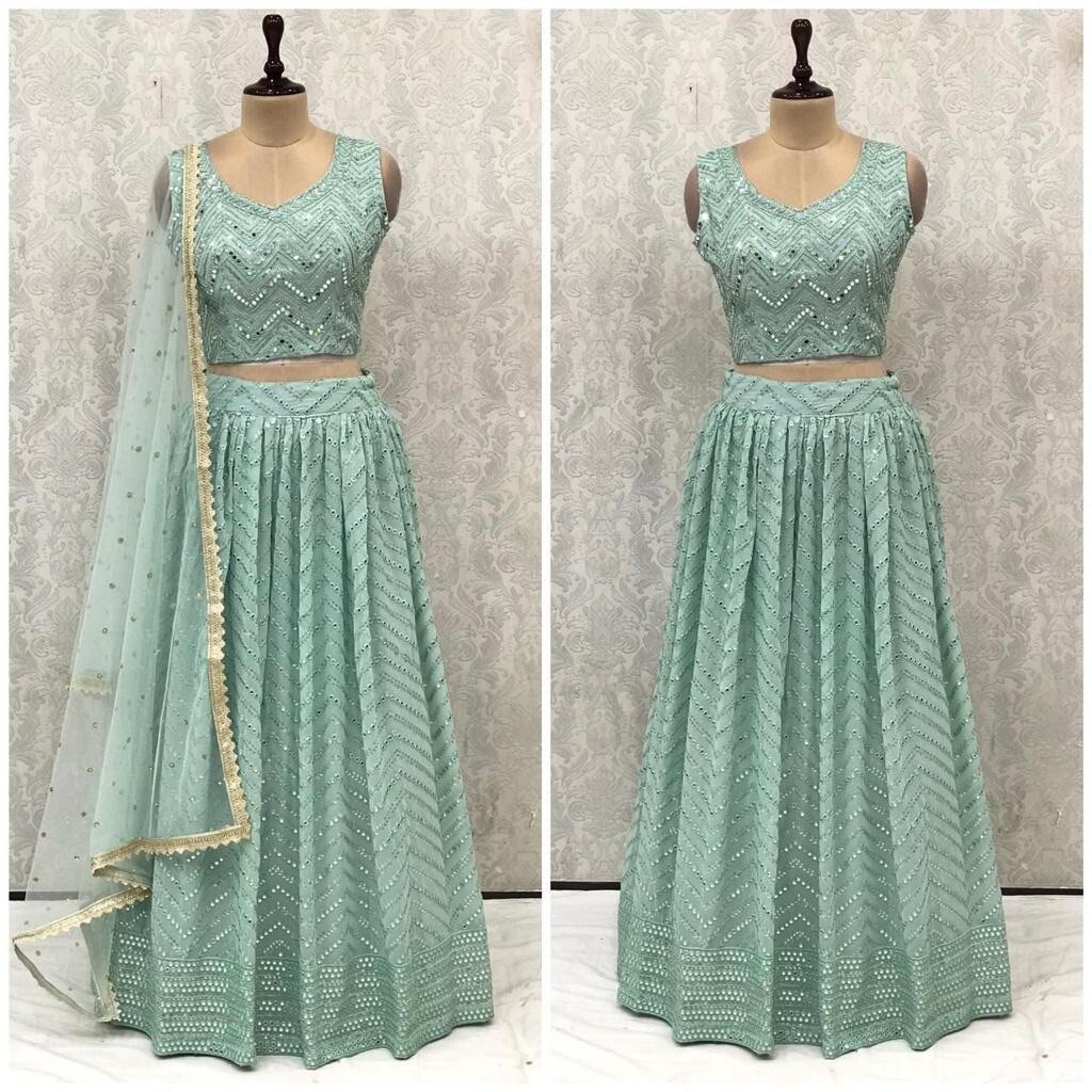Sabya Sachi ❤️Inspired Designer Sea green Lehanga Choli Size Medium size 40-41
