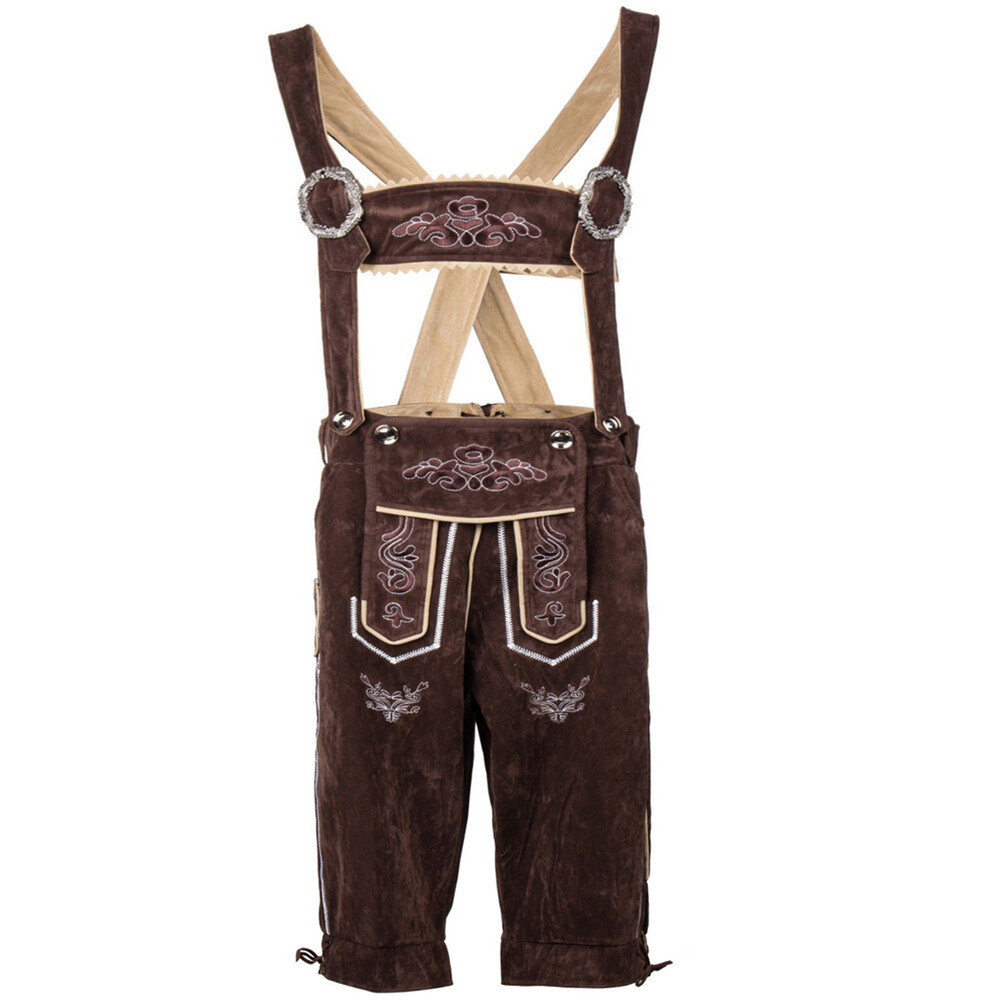 Mens Oktoberfest Bavarian Fancy Dress Costume German Beer Lederhosen S-2XL
