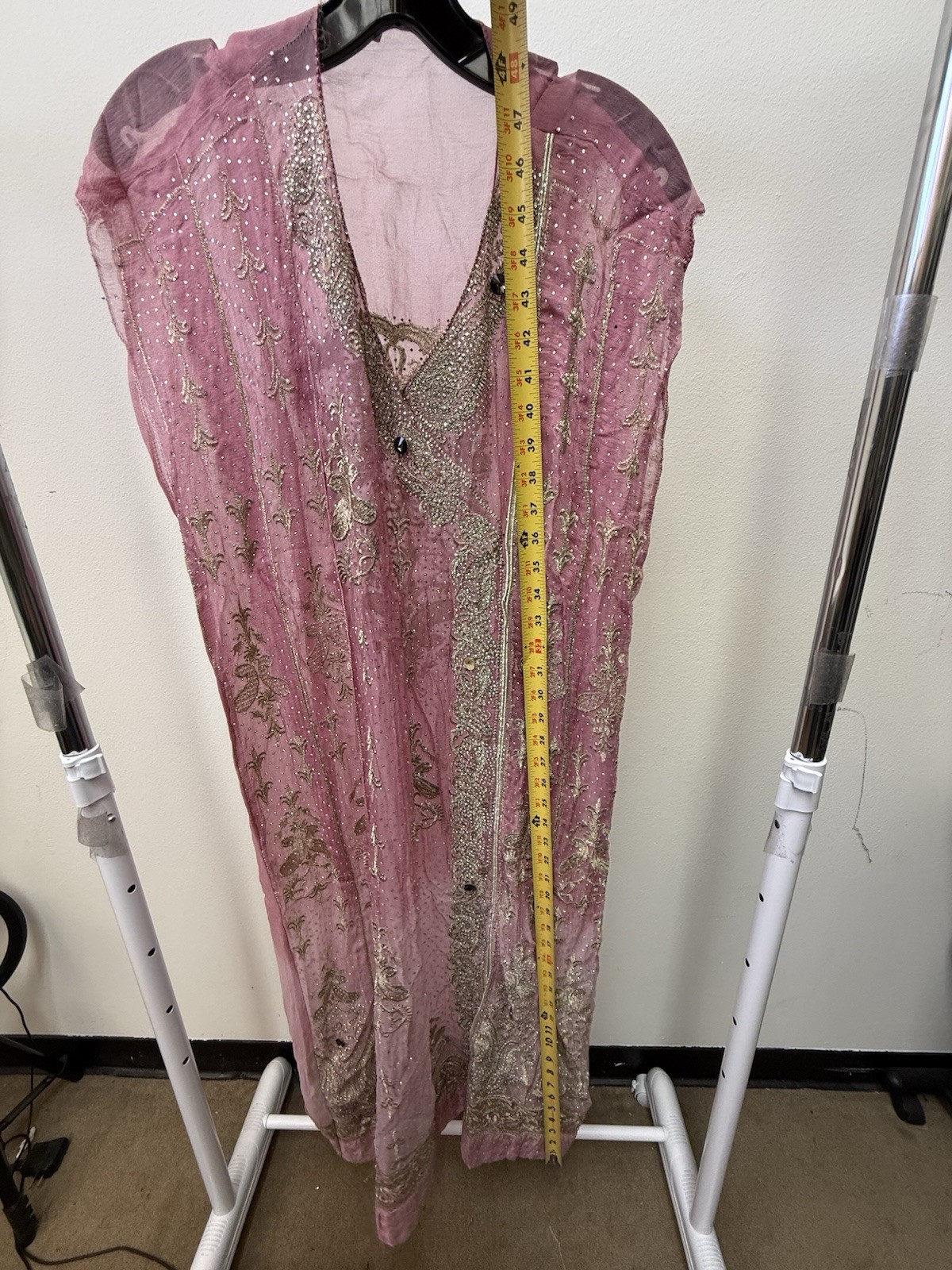 Pakistani Party Wear Dress Pink Unlined Anarkali Womens
