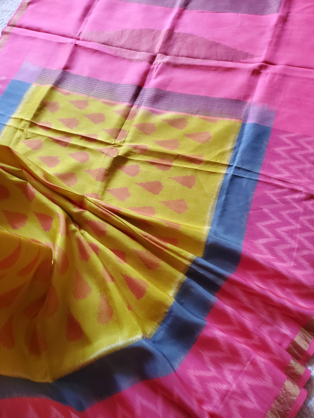 Women Pure Silk Ikkat Saree Designer Contemporary Handloom Festive