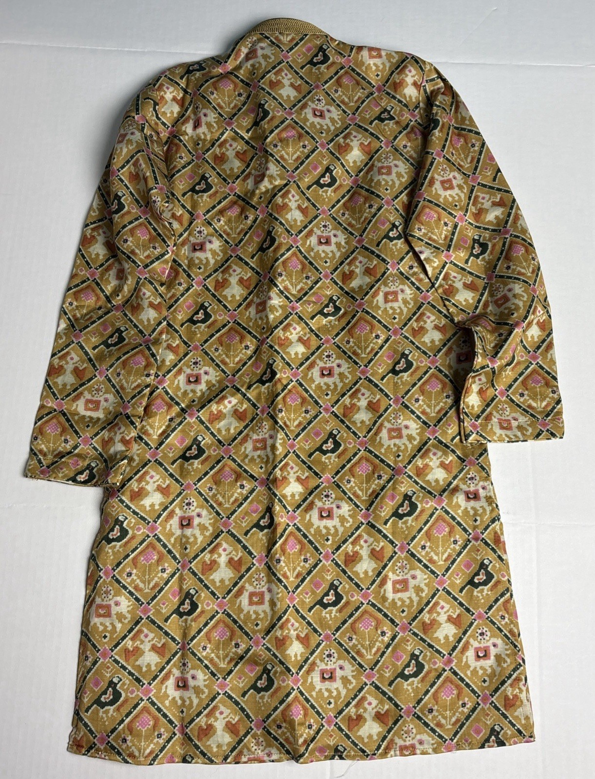 Kora Kids by Nilesh Mitesh Size 8 Kurta Dress New Tag Long Sleeve Button Gold