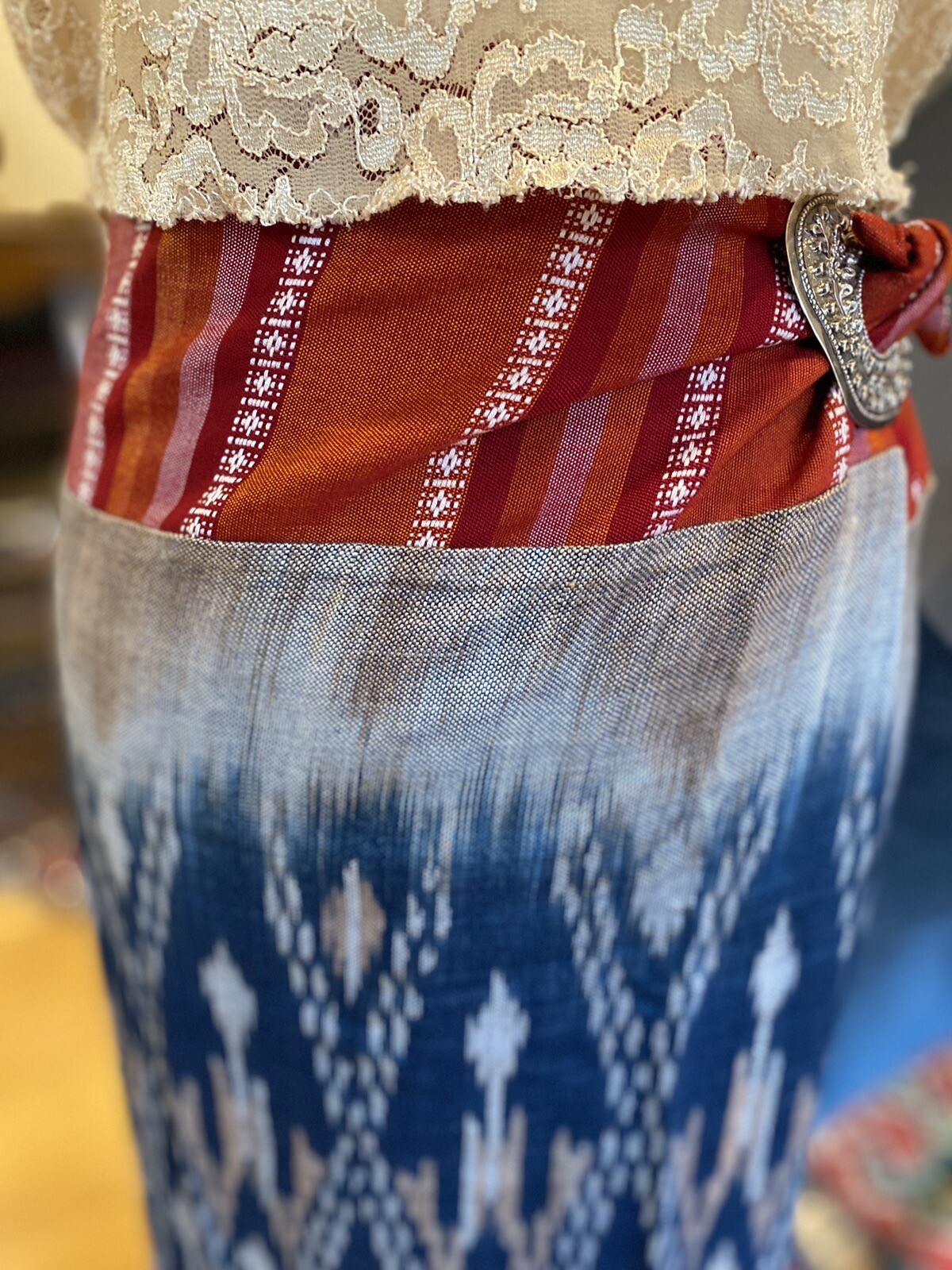 Thai traditional pattern woven sarong, Thai wrap sarong, Thai wrap skirt, cotton