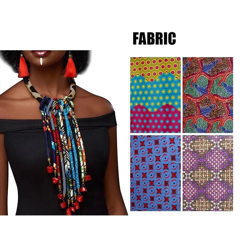 special link Ankara Beautiful Multi Strand Necklace African