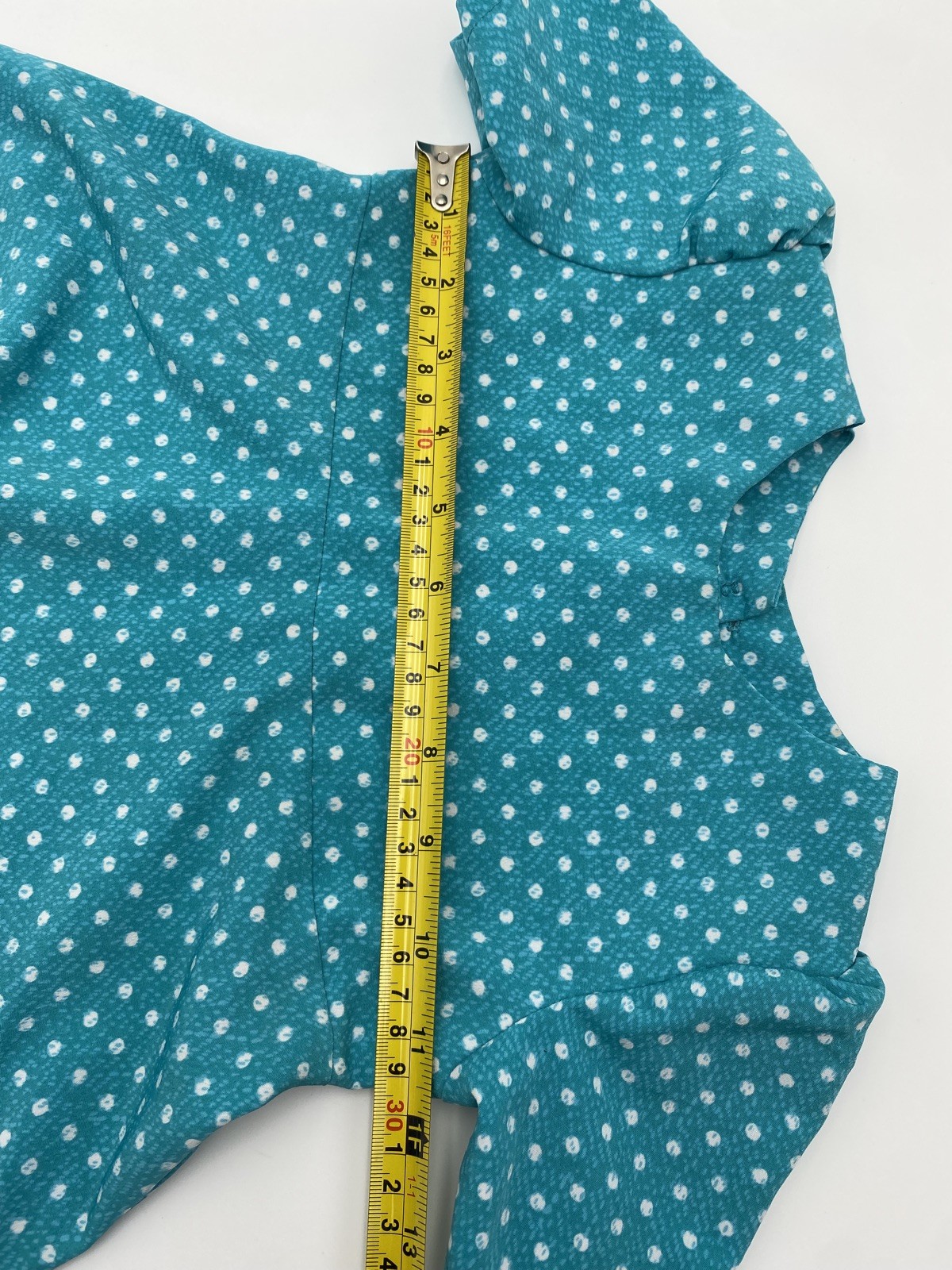 AMISH MENNONITE LITTLE GIRL’S TEAL GREEN POLKA DOT HANDMADE DRESS