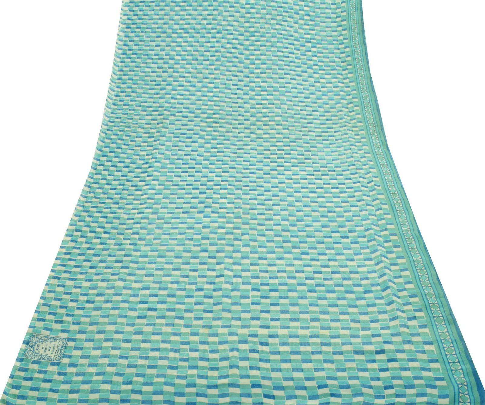 Sushila Vintage MultiColor Saree Georgette Silk Geometric Printed Branded Fabric