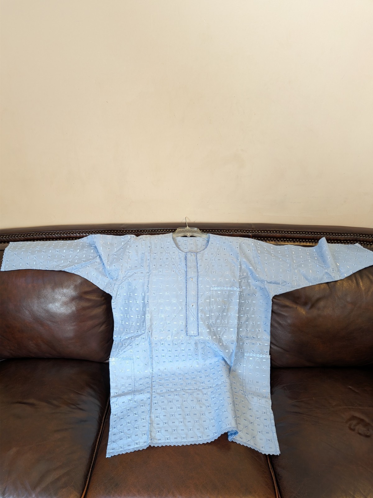African Men Two Piece Lace Print Top & Pants (Buba & Shokoto), Nigerian style.