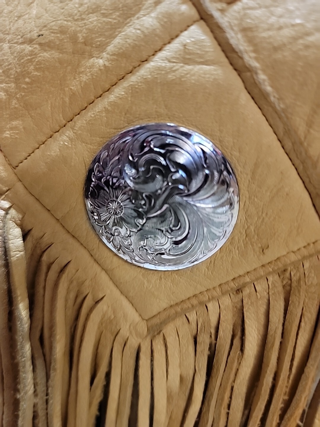 100% Red Wool Blanket Robe With Leather Trim & Concho