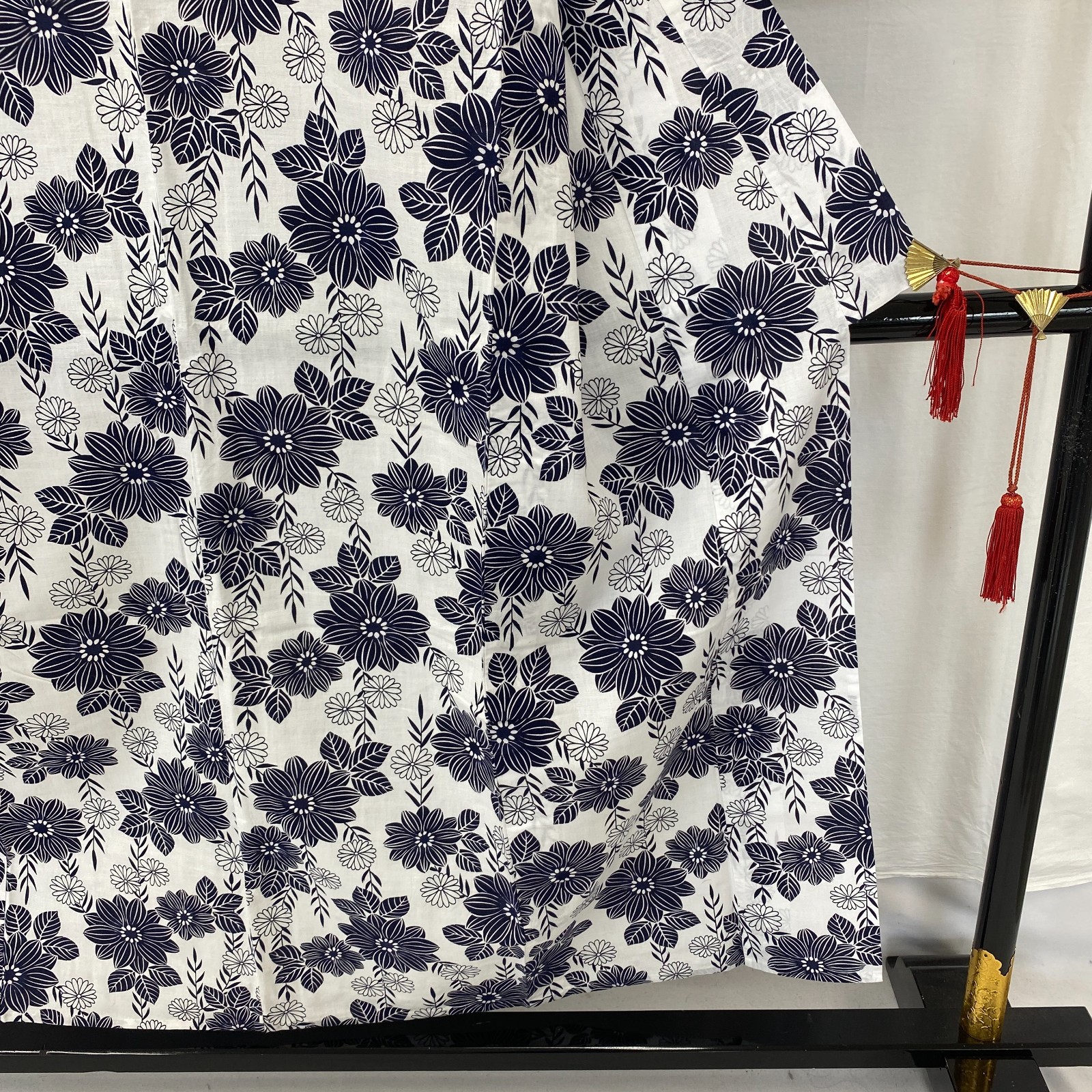 Japanese Vintage Kimono Yukata Cotton White No Lining Traditional Length 59 in