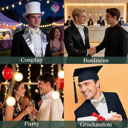 Bow Ties Pre Tied Adjustable Bowties for Wedding Party Leisure Men Af4-golden