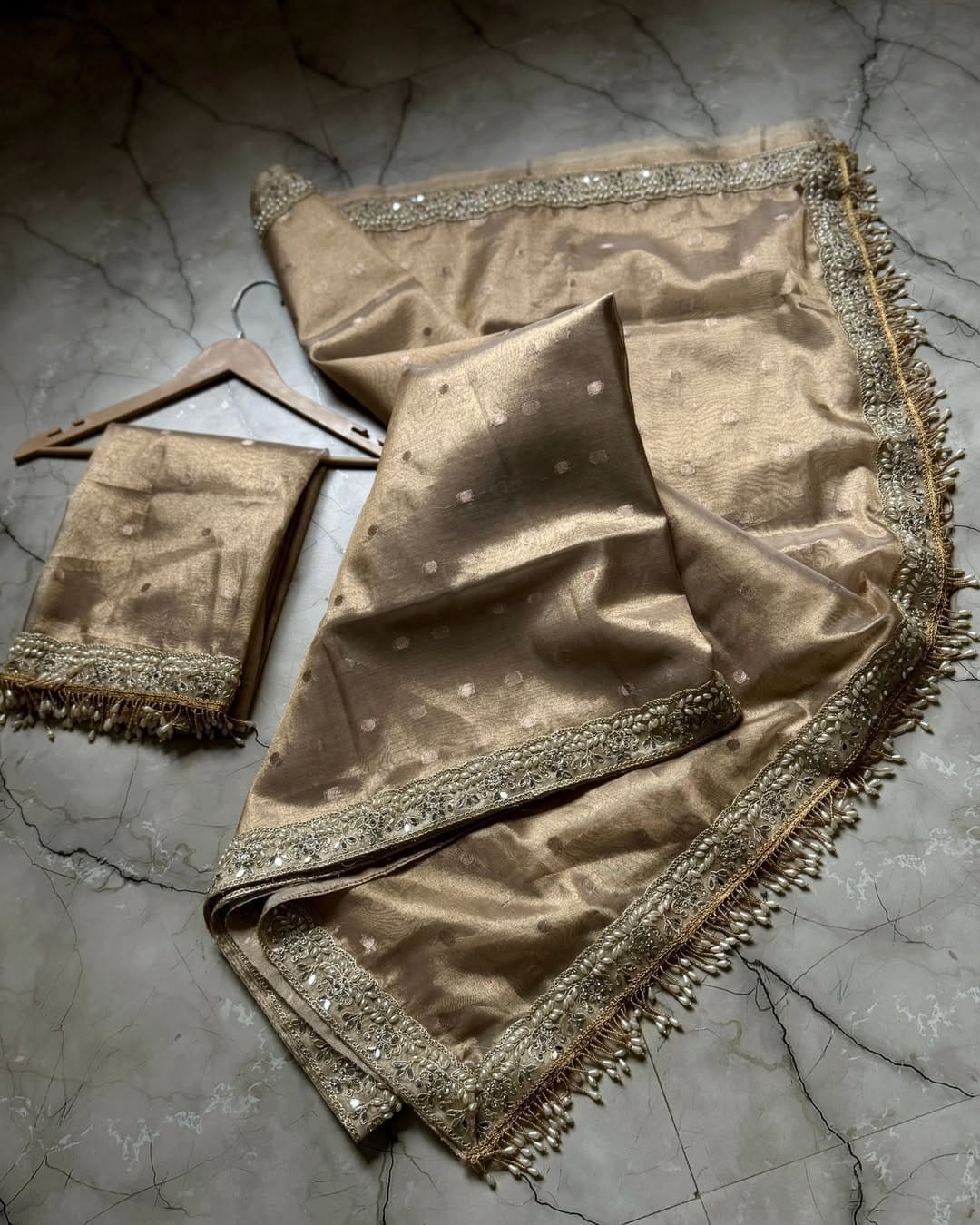Premium Banarasi Tissue Silk Saree With Lace Border Desing