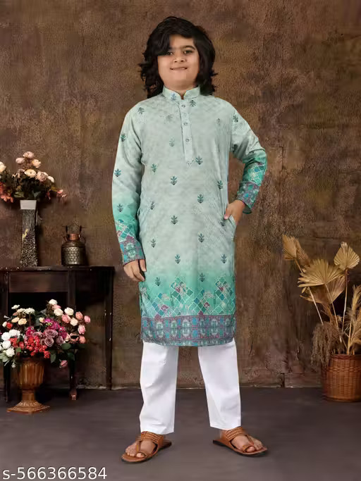 TRADITIONAL KIDS ETHNIC Boys Printed Kurta Pyjama Set|Digital PRINTED KURTA SET
