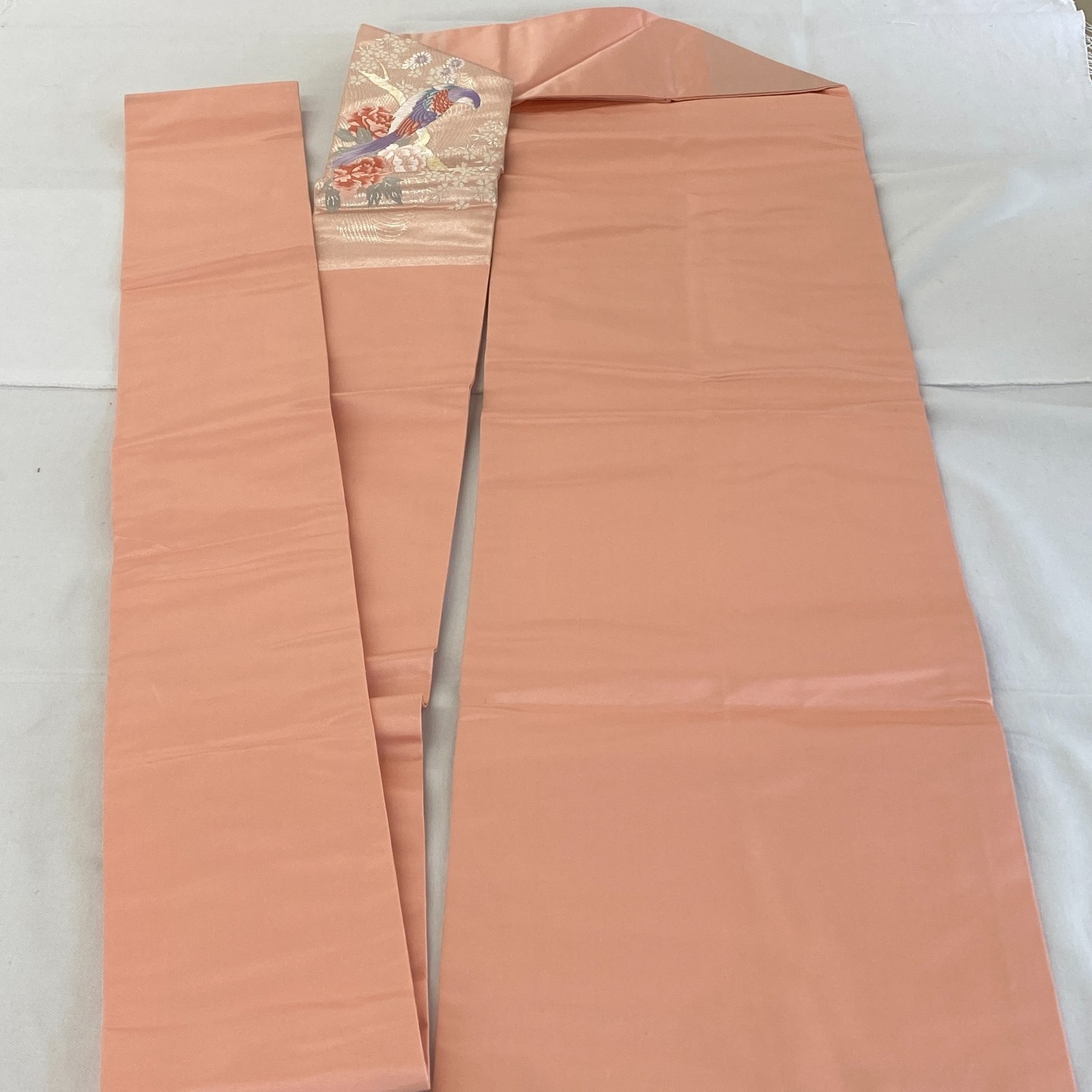 Japanese Vintage Kimono Nagoya Obi Silk Pink Traditional Embroidery 139x 11in