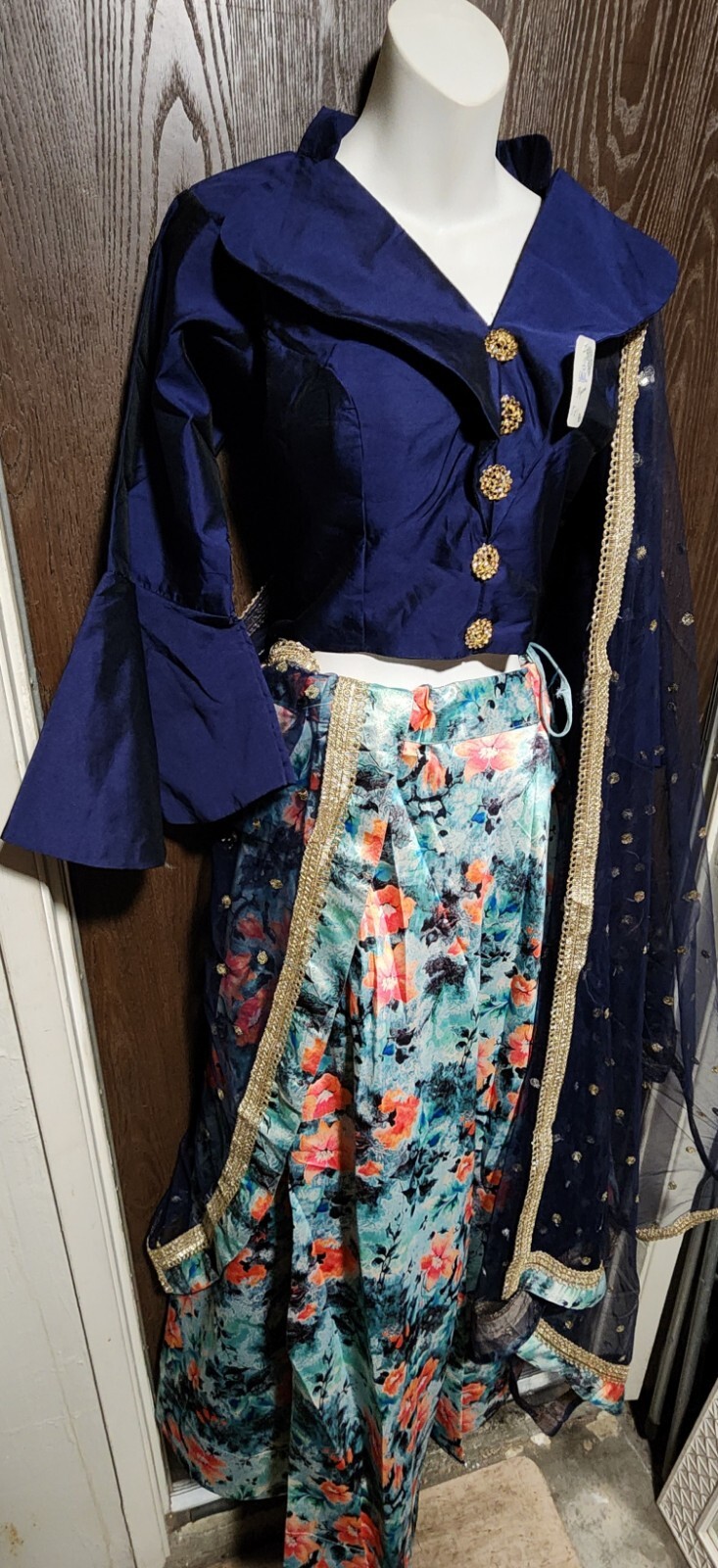 L 40 New Readymade stitched bollywood Partywear Lengha Top Dupatta Dress Gown