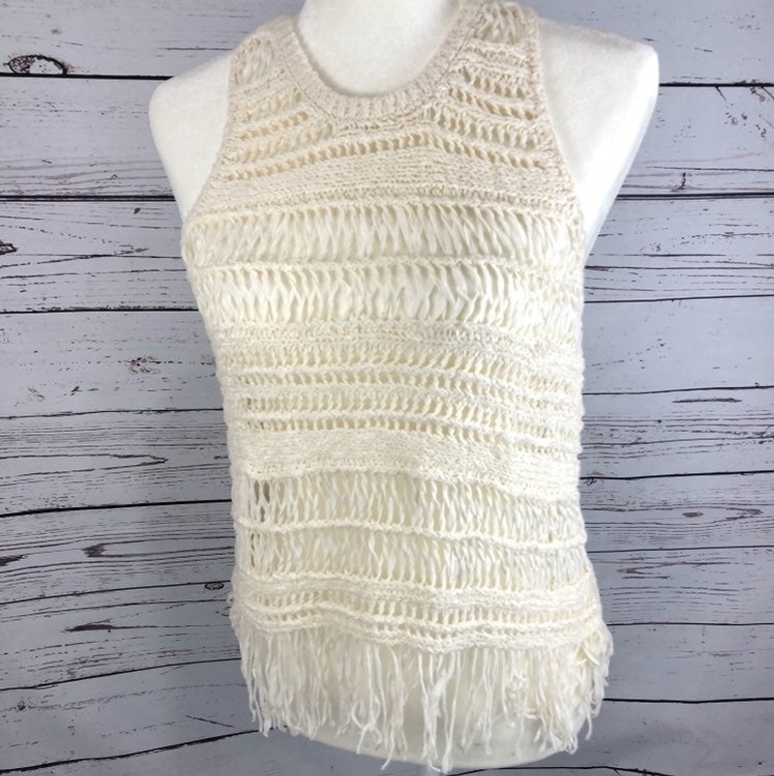 AEO Crochet Cream Tank Top Sz: XS Boho Festival American Eagle