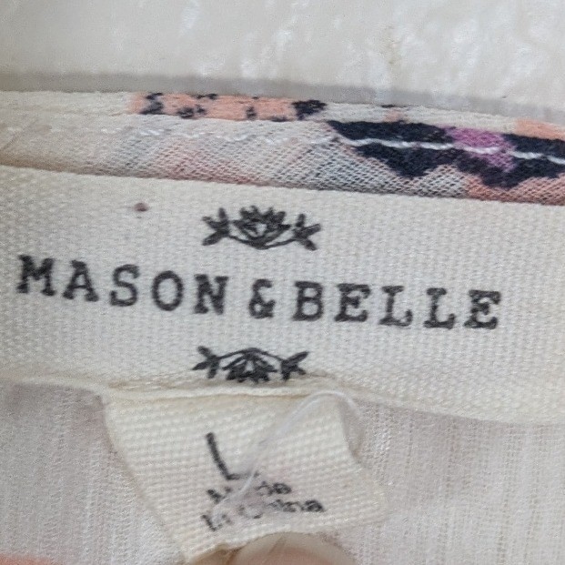 Mason & Belle Boho White Floral Sheer Chiffon Lace Kimono L