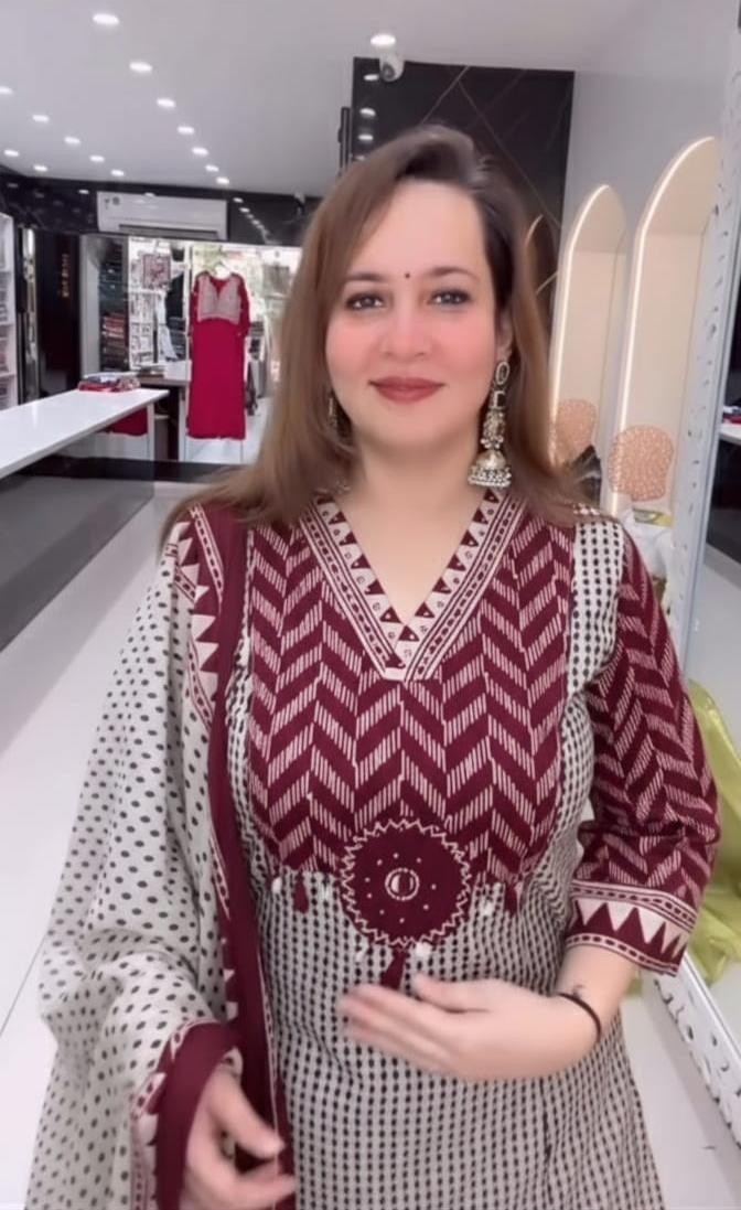 Heavy Cotton Pakistani Kurta Pant Dupatta Set Indian Bollywood Ethnic Kurta Set