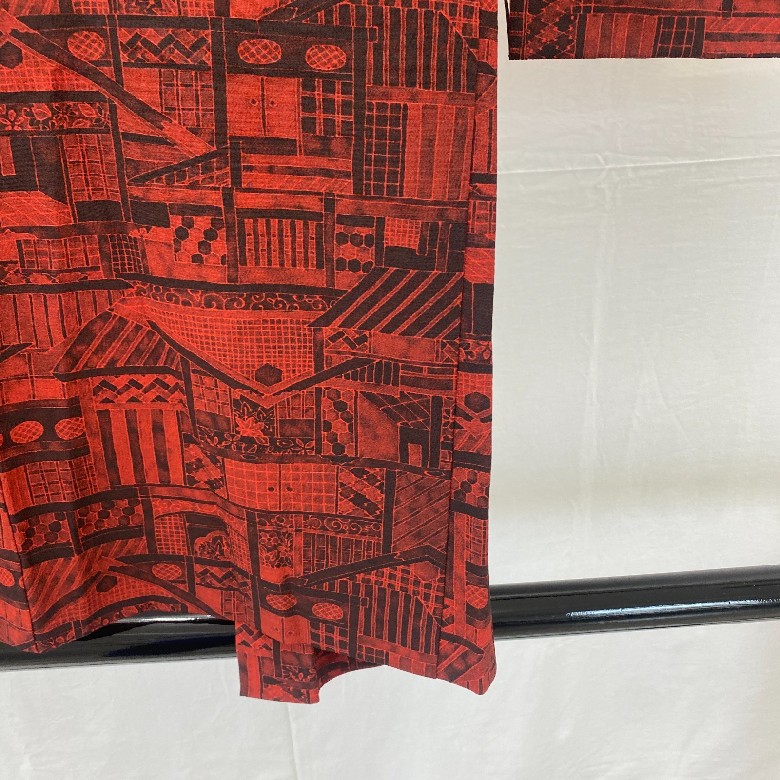 Japanese Vintage Kimono Haori Jacket Silk Red Traditional Authentic 29 in