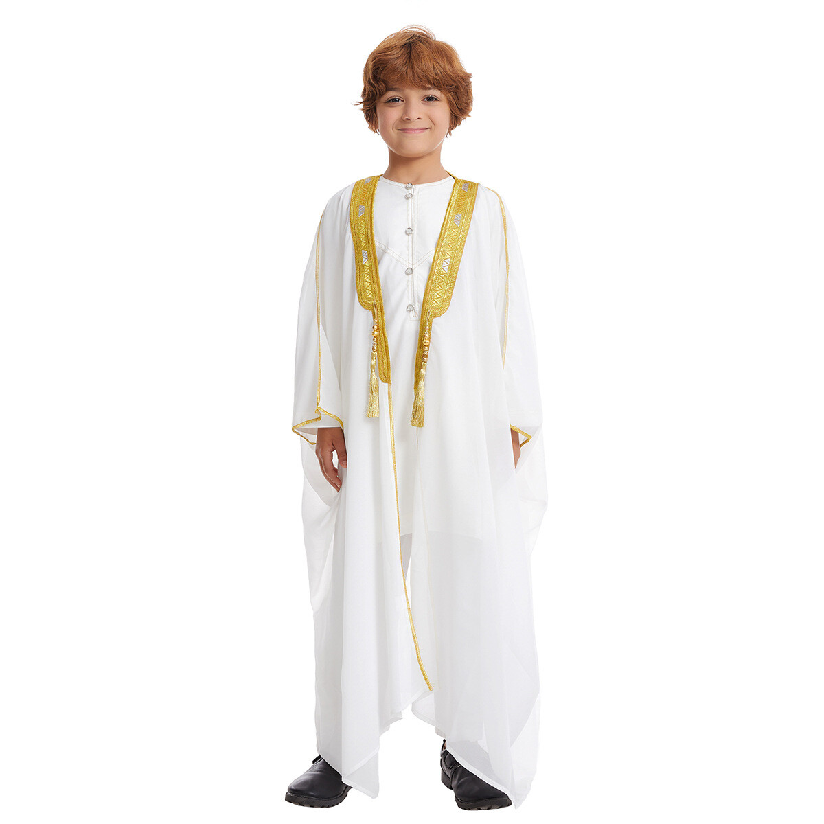 Muslim Boy Jubba Thobe Kids Kimono Muslim Dress Abaya Kaftan Djellaba Robe Gown