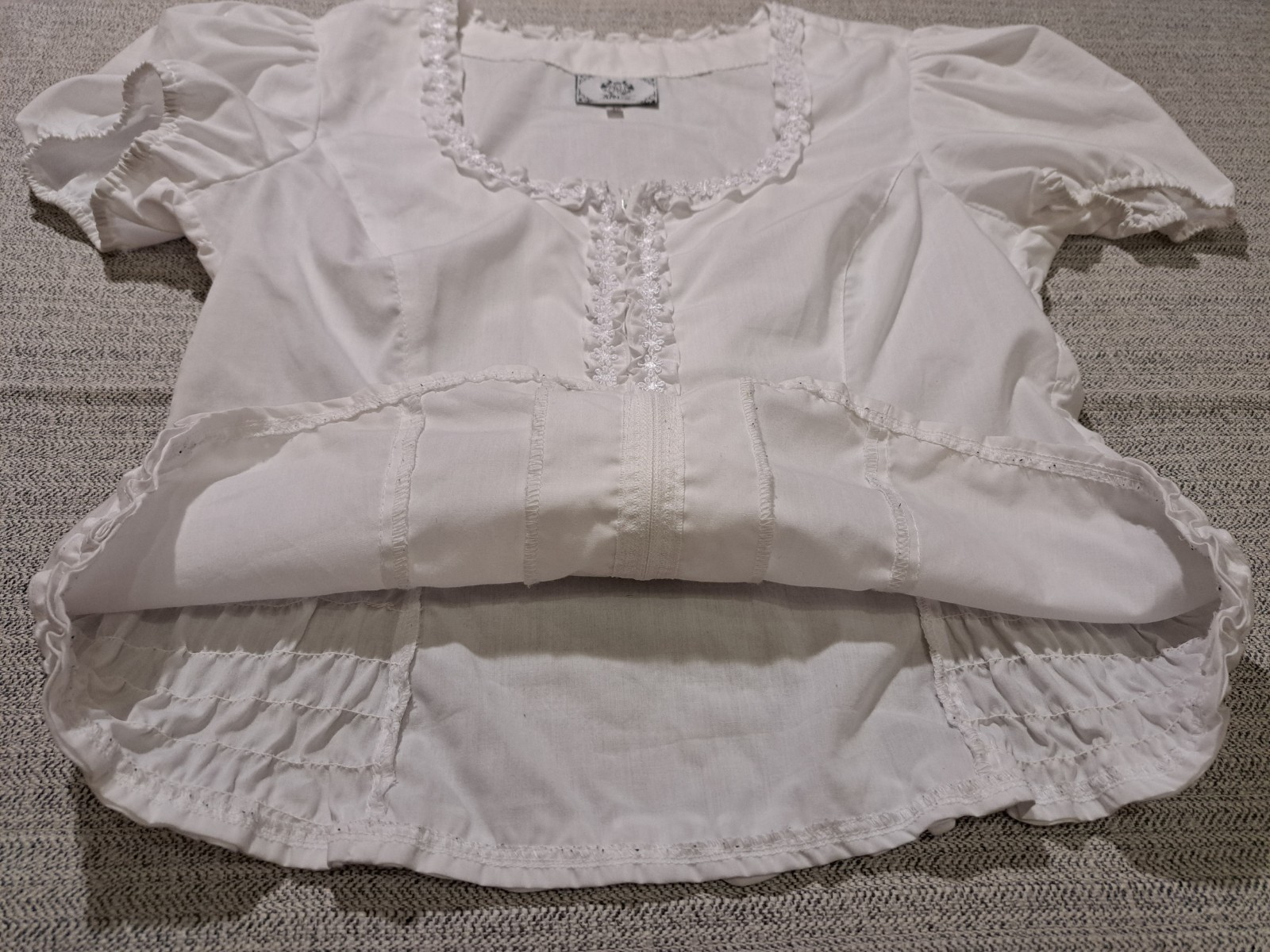 Vintage German Dirndl Set Bodice Blouse Skirt Linen Alpine Oktoberfest Sz M/EU40