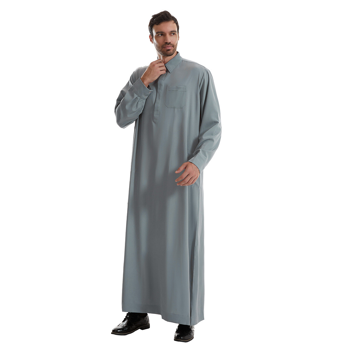 Islamic Men Long Robe Dishdash Thobe Saudi Jubba Kaftan Dubai Arabic Abaya Dress