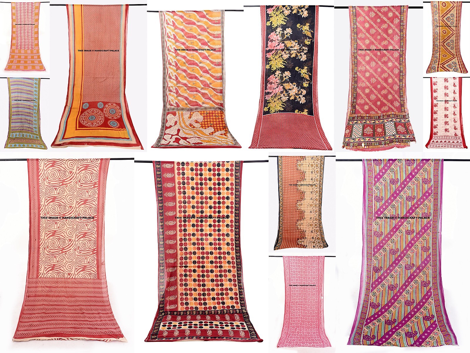10 PC Wholesale Lot India Vintage Cotton Saree Women Wrap Cotton Saree Fabric