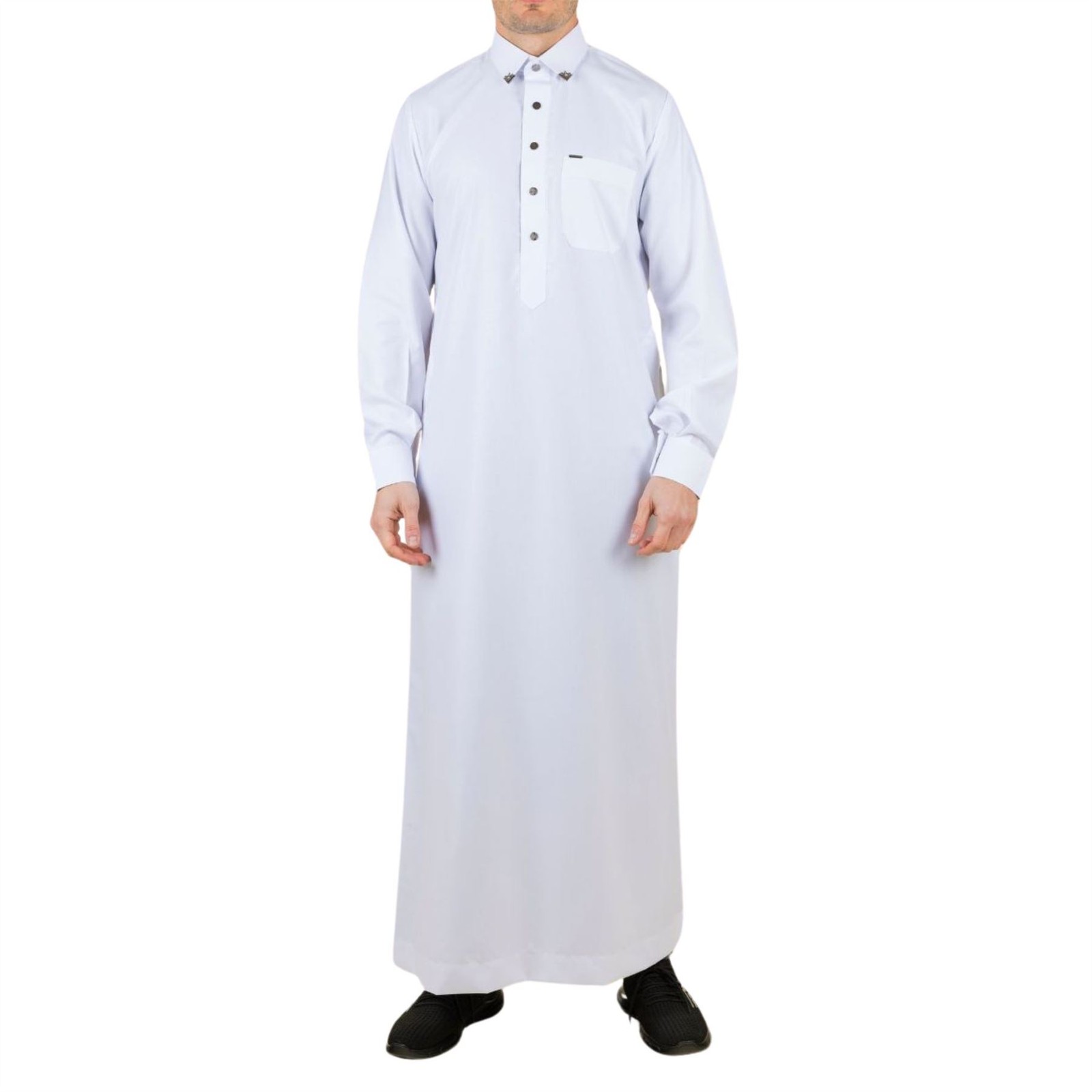 TT-004 – Men’s White Saudi Emirati Thobe Shirt Collar