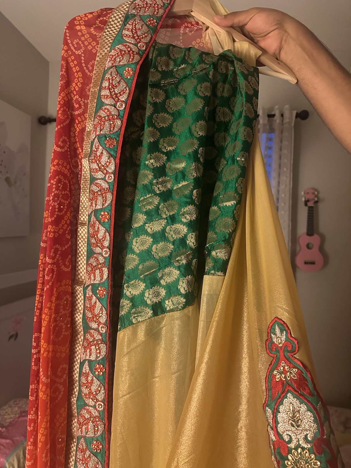 Indian Unstitched Chaffon Sari With Blouse- No Peti Coat- Beautiful Indian