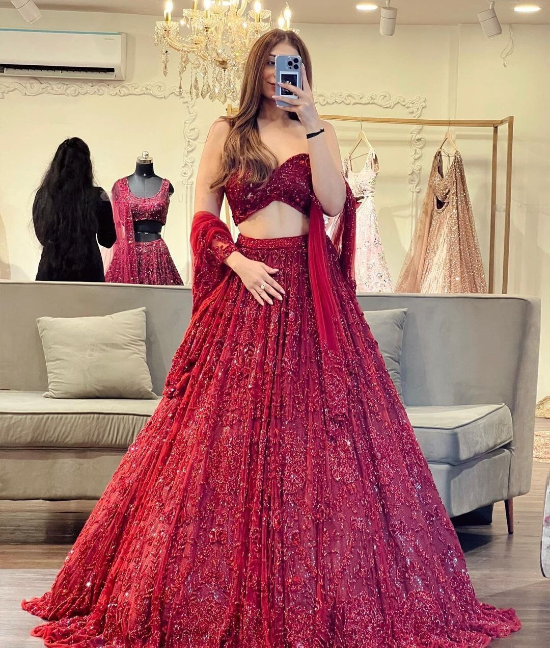 Launching New Premium Soft Net Lehenga Choli And Dupatta For Wedding /Party Wear
