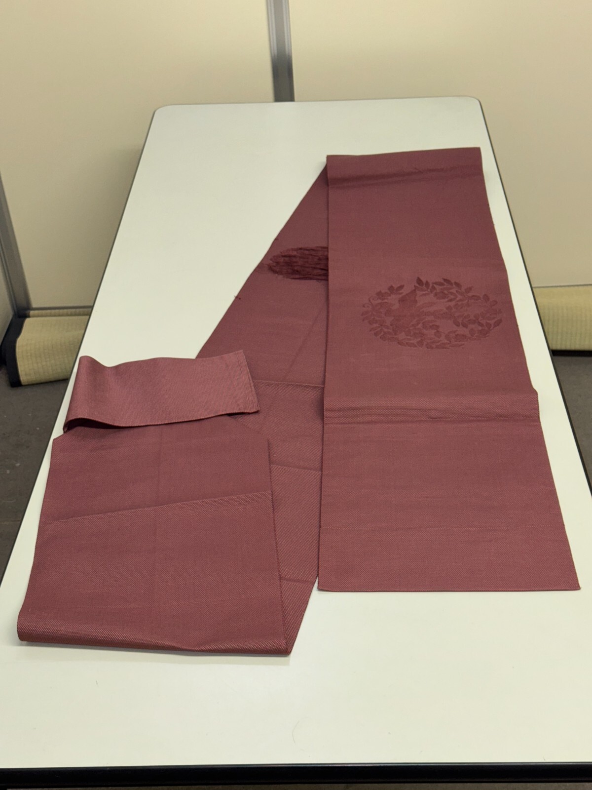 Japanese Vintage Kimono Nagoya Obi cotton purple expensive tradition 139.3x11in
