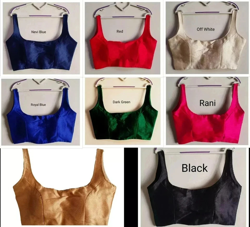 Indian Plain Stitched Sleeveless Blouse Bollywood Designer Full Stitched Blouse