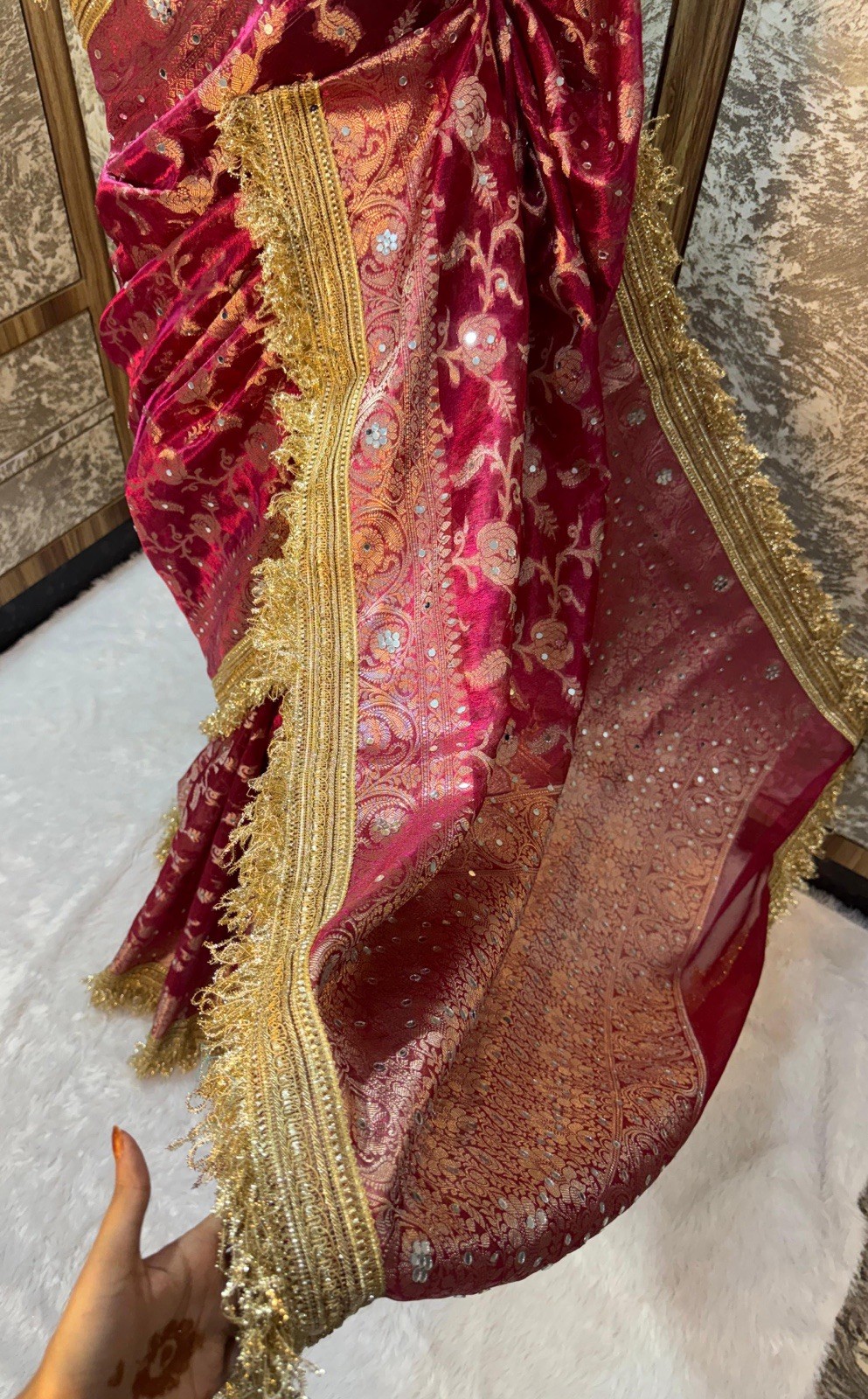 Tissue Silk Saree Banarsi Saree Wedding Saree For Women Indian Sarees Silk Sari