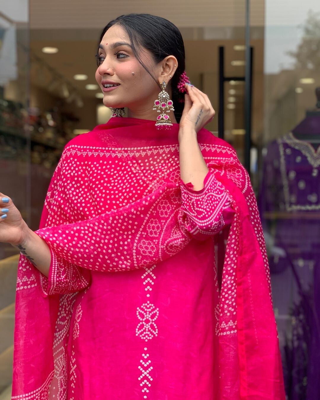 Women’ s French Crepe Embroidery Kurta with Pant & Dupatta
