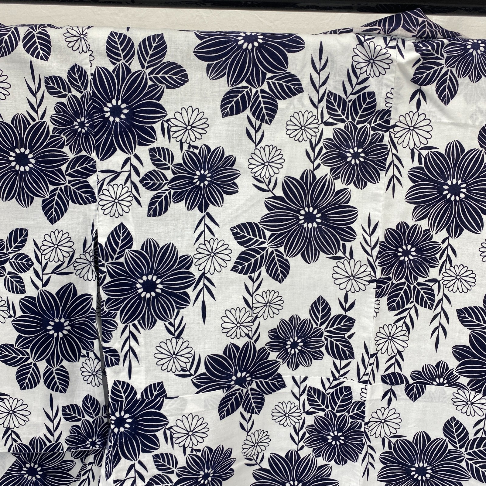 Japanese Vintage Kimono Yukata Cotton White No Lining Traditional Length 59 in