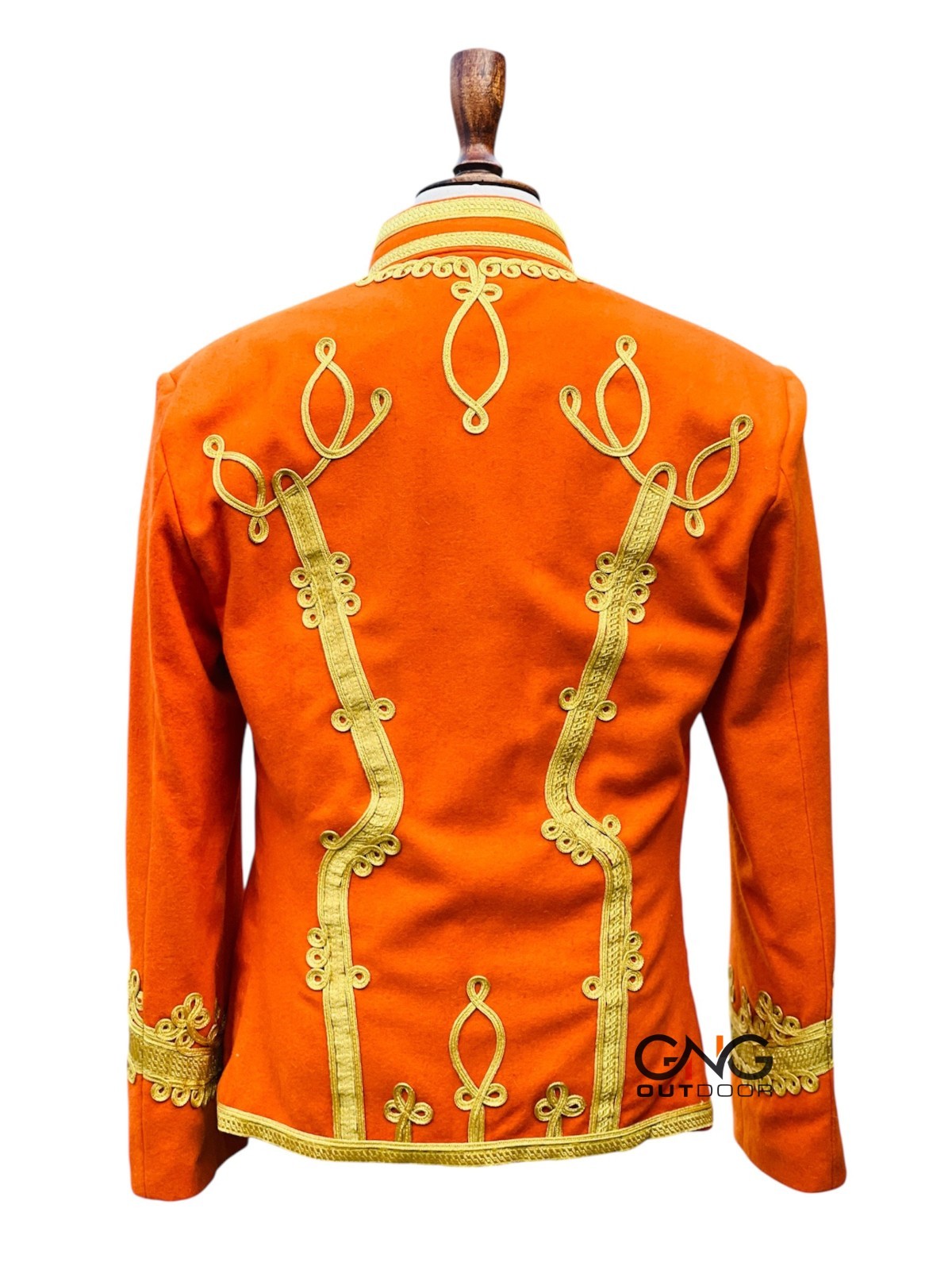 Orange Napoleonic Hussar Wool Military uniform jacket Handmade Scottish jacket