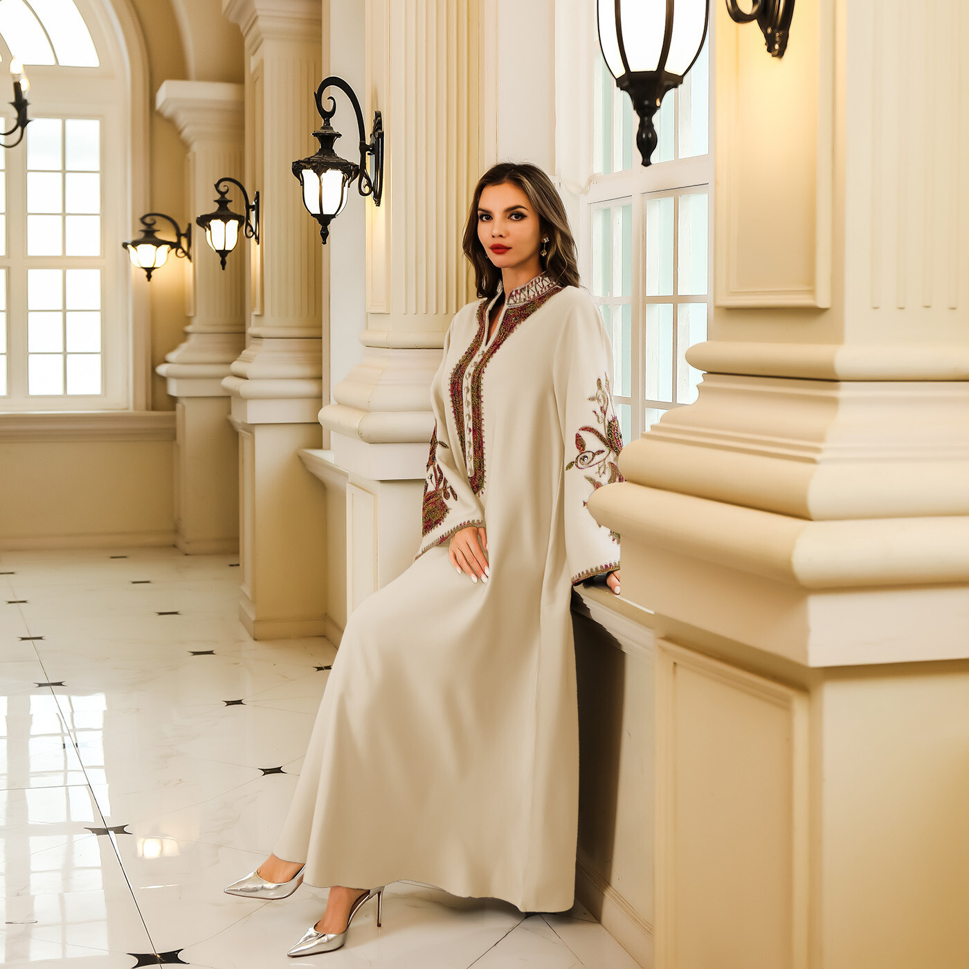 Women Dress Embroidery Kaftan Arab Burqa Muslim Ladies Party Robe Dubai Abaya