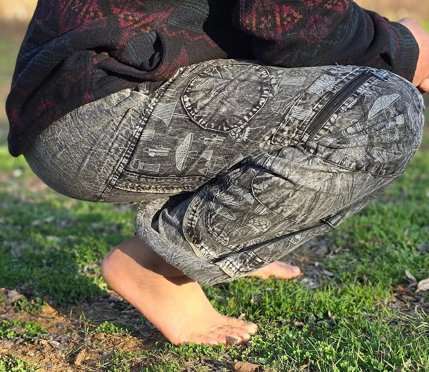 Organically Handmade Natural Stonewashed Hippie Colorful Hemp Yoga Pant trouser