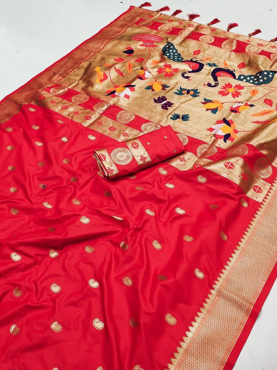 Pure Banarasi Silk Saree Zari Woven Wedding Party Wear with Brocade Blouse