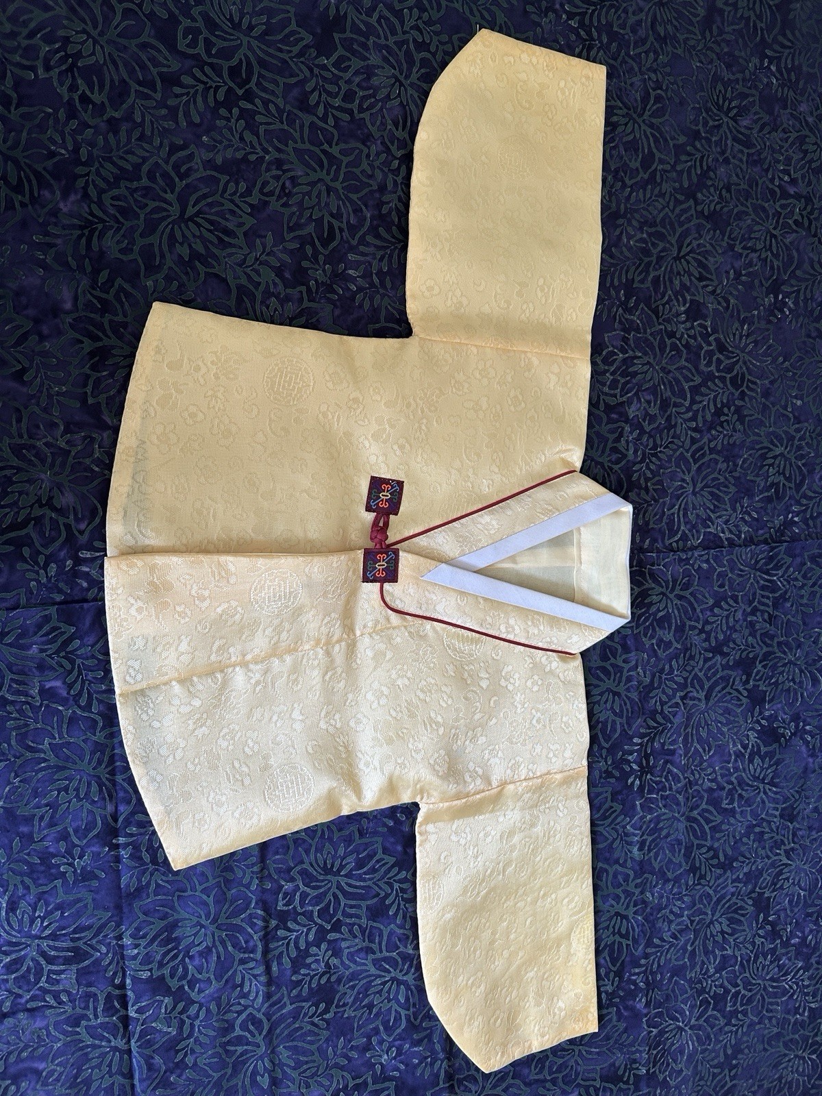 Korean Hanbok Traditional 1 Year Birthday Costume Yellow and Navy 5-piece Set