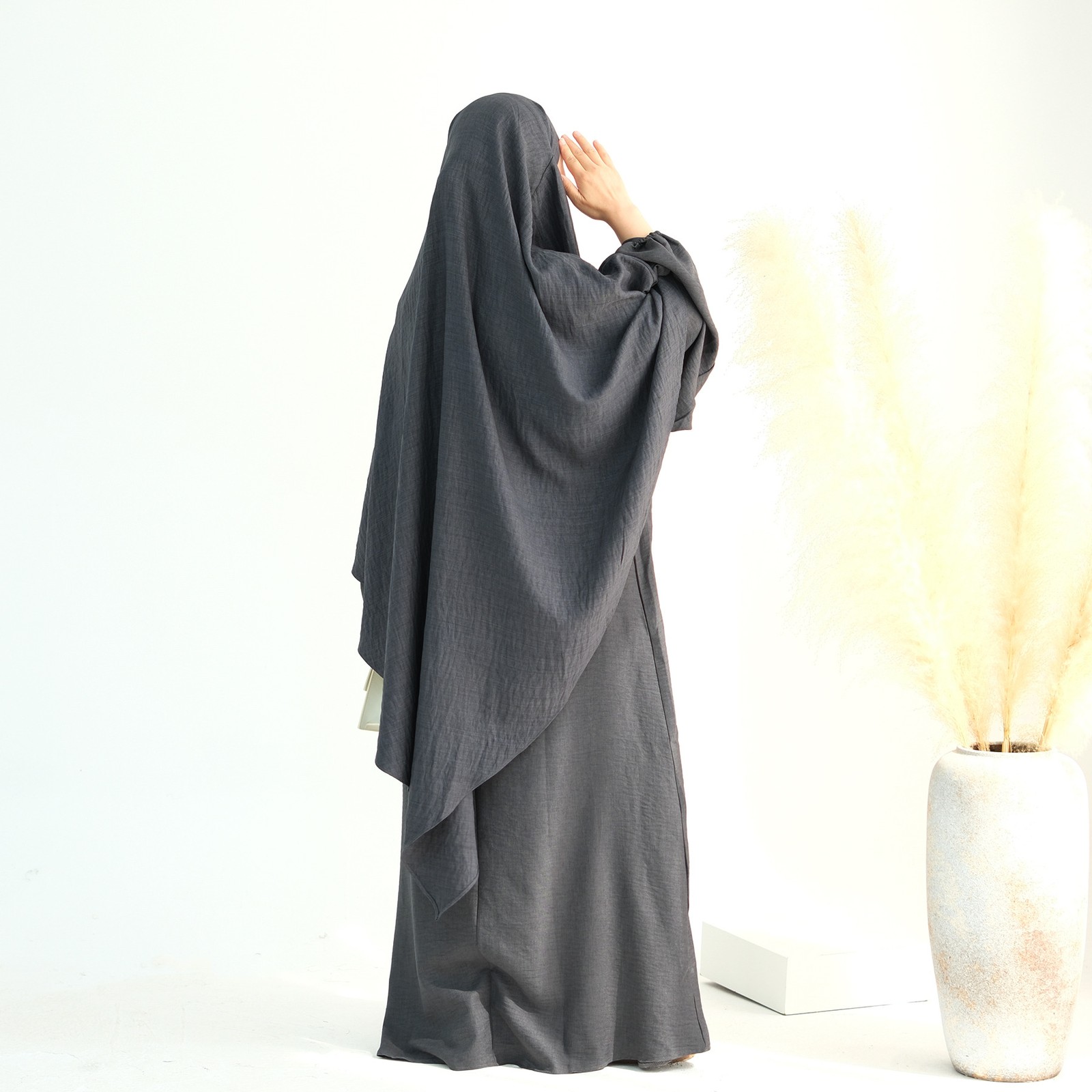 Muslim Women Large Plain Headwrap Full Cover Turban Hijab Prayer Khimar Headband