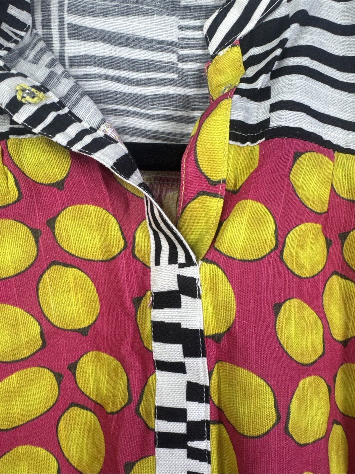 Khilkariyane Kurta Girls 12-13 Lemon Print Cotton Slub Lightweight NEW WITH TAG