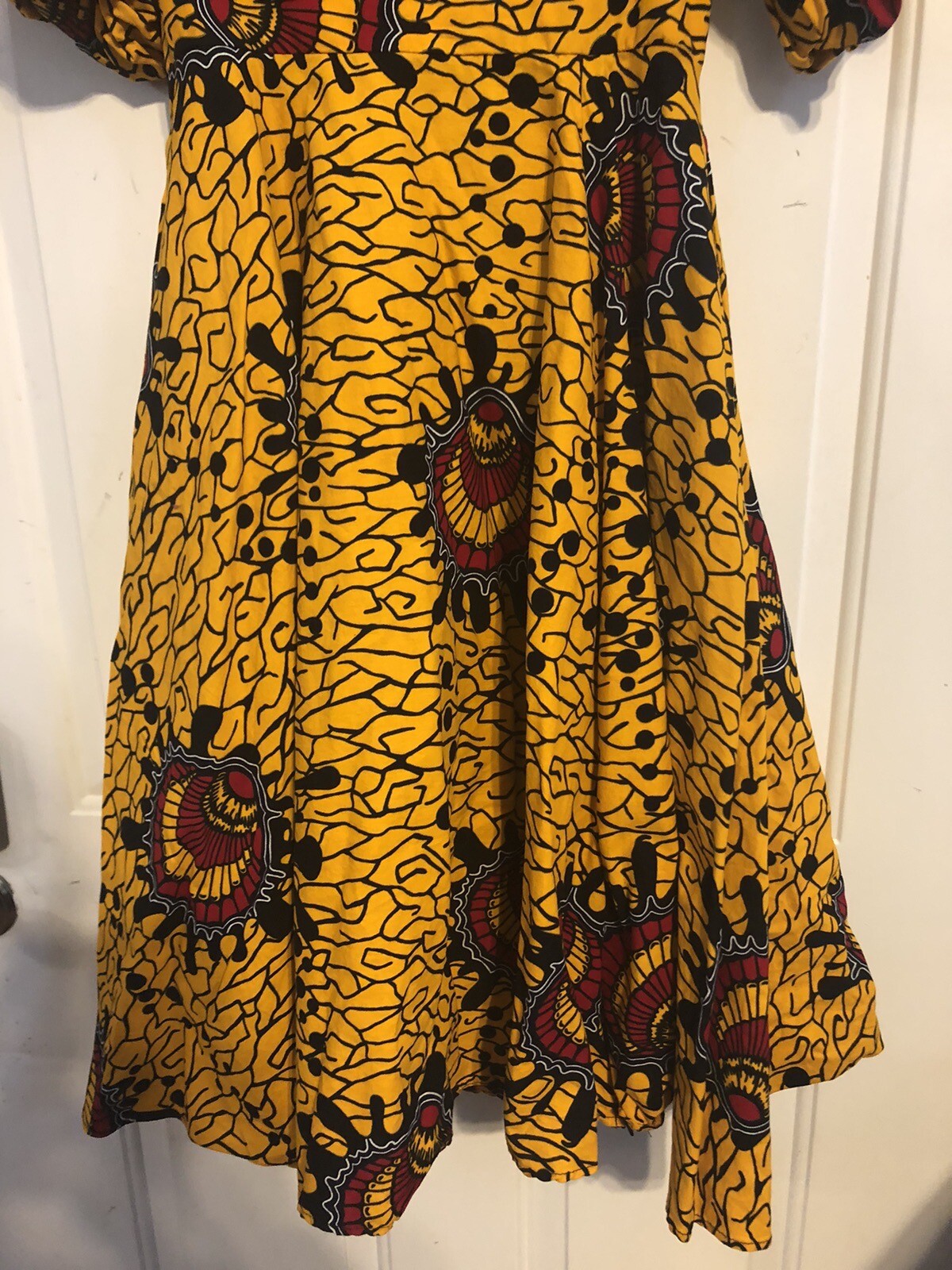 OFUURE African Print Dress w/ Ruffle Sleeves/ Beautiful Size S
