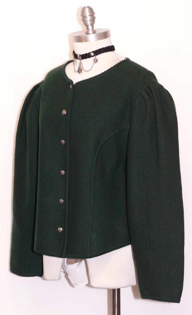 GREEN ~ BOILED WOOL Austria Women WINTER ~ WARM Dress Walk Sweater JACKET 14 L