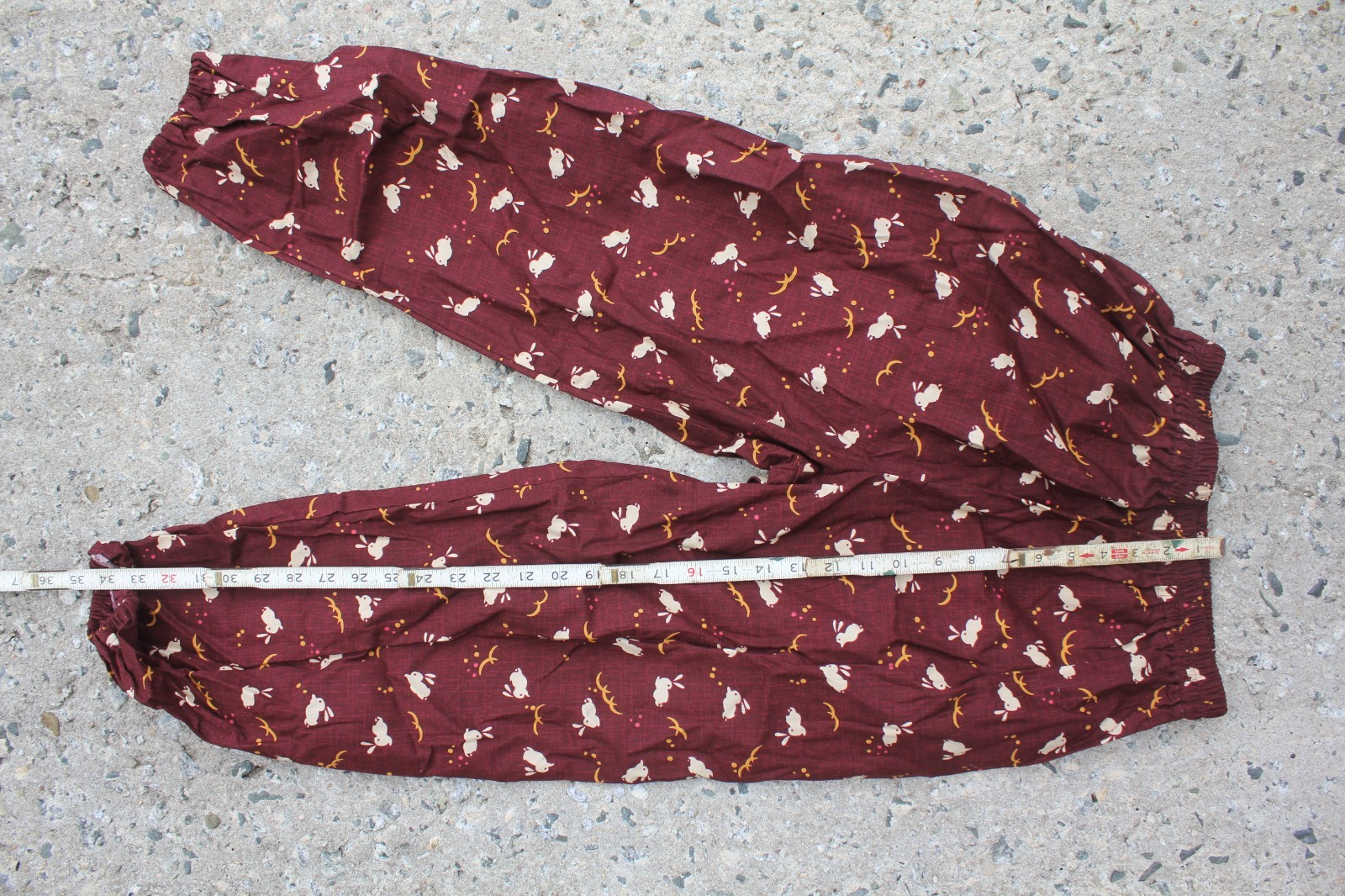 Japanese Kimono Samue Women Bunny Rabbits Pattern Komon OSFM NEW Brown Working