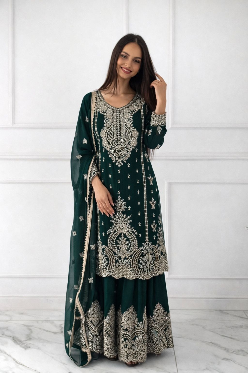 READYMADE WOMEN SHARARA PLAZZO KURTI PLAZZO INDIAN SALWAR KAMEEZ SUIT DESIGNER 1