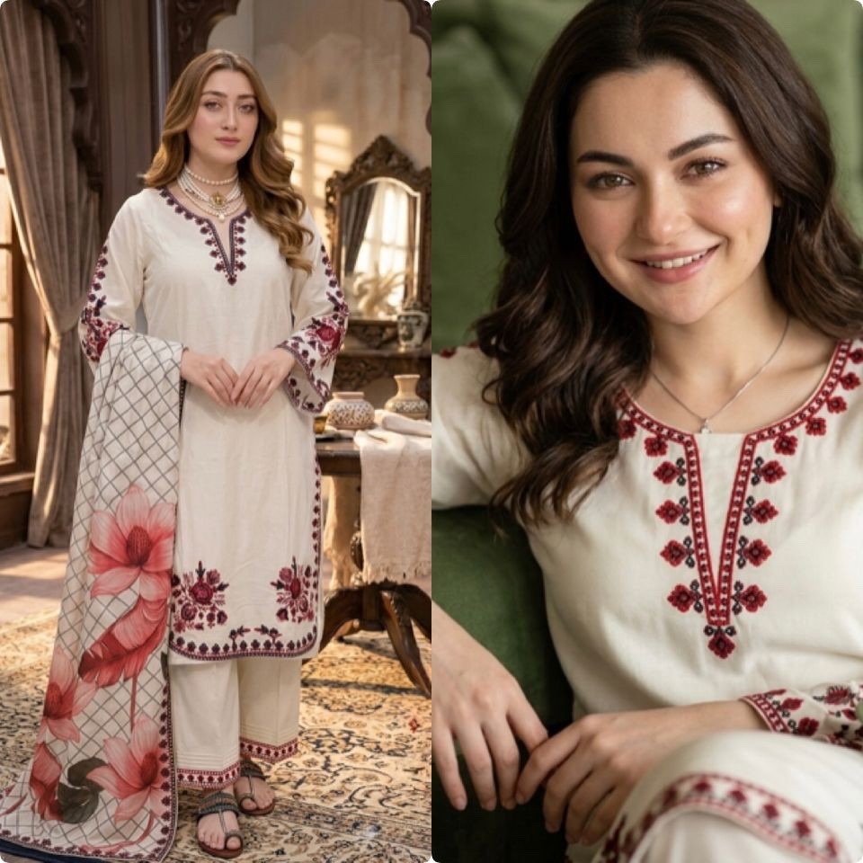 Women Ethnic Top Palazzo Set Satin Rayon Embroidery Party Wear