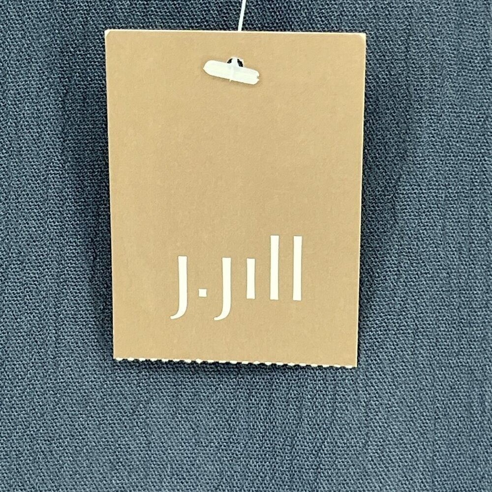 J.JILL EMBROIDERED CRINKLED KIMONO IN BLUE SMOKE LAGENLOOK MULTI NWT