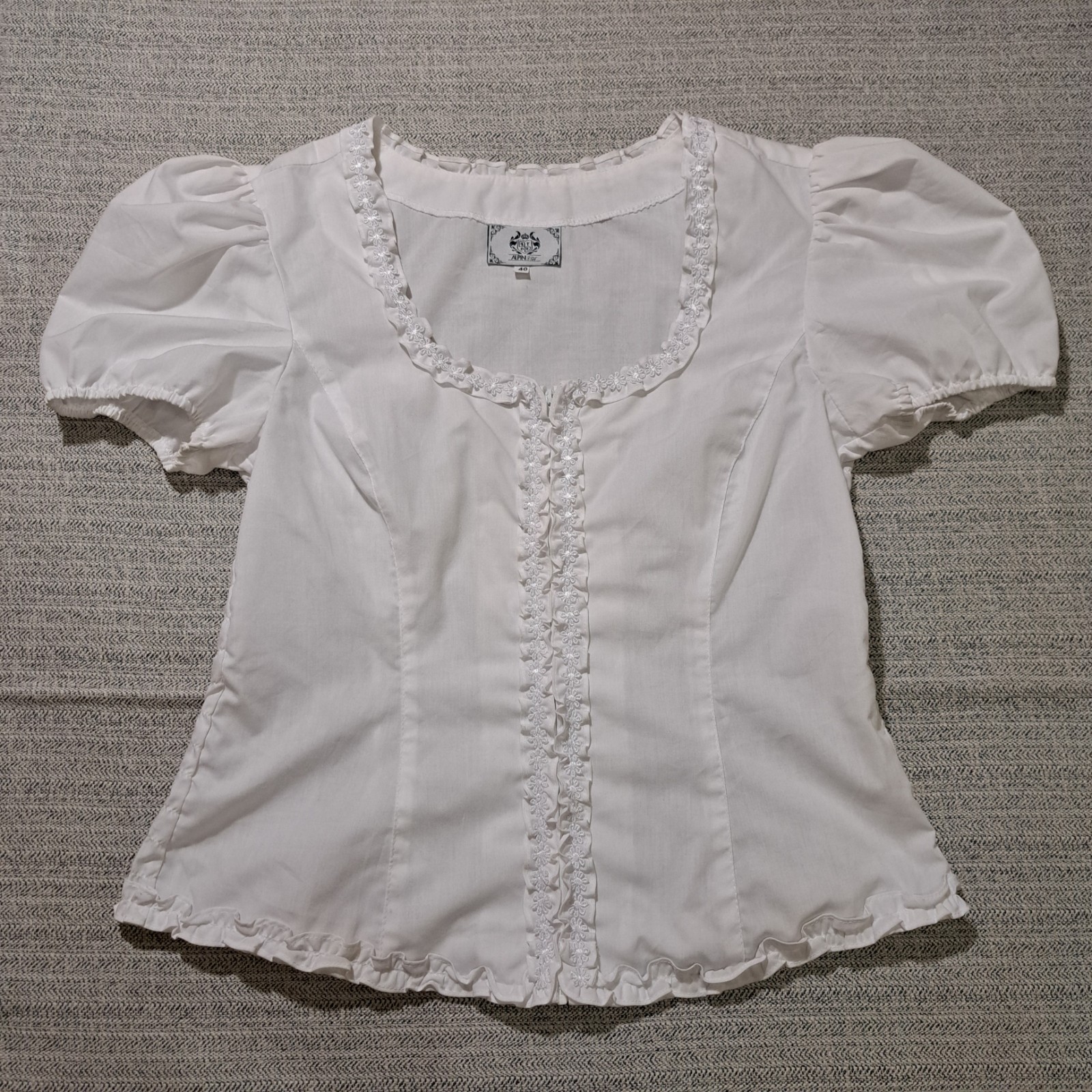 Vintage German Dirndl Set Bodice Blouse Skirt Linen Alpine Oktoberfest Sz M/EU40